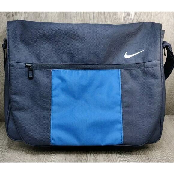 Vintage Nike Messenger bag Blue Curdura Laptop Padded Shoulder Strap